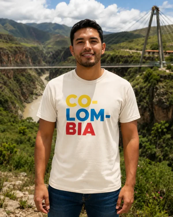 Camiseta Colombia Hombre Crema