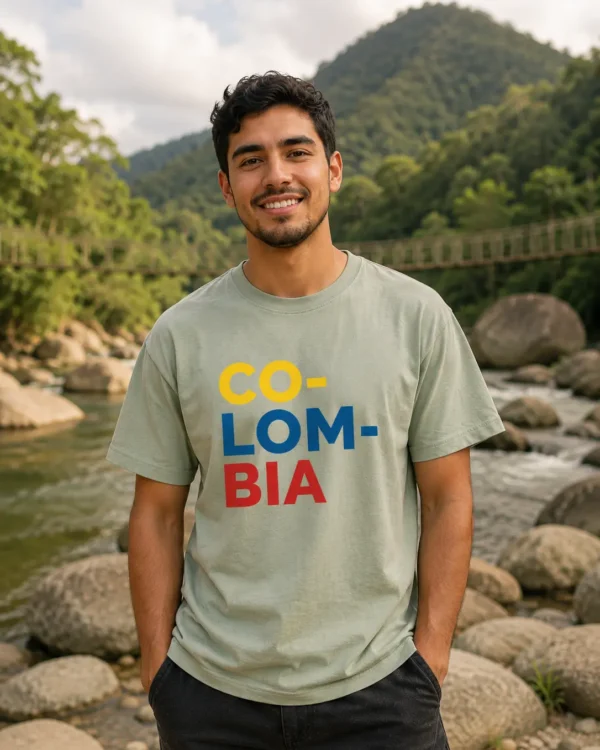 Camiseta Colombia Hombre Verde
