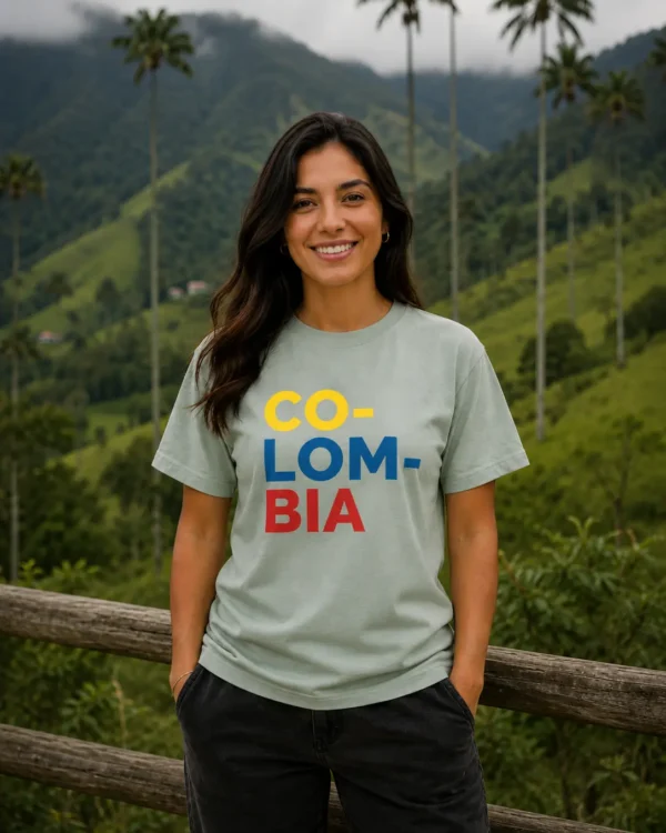 Camiseta Colombia Mujer Verde