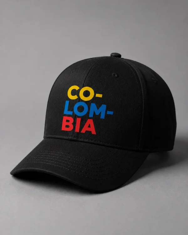 Gorra Colombia Negra Estampada
