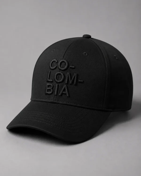Gorra Colombia Negra Bordada